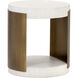 Cavette 21 X 19 inch White / Antique Brass Outdoor End Table
